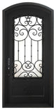 Celosa 46"x96" Wrought Iron Door, 8" Jamb, Aged Bronze Patina, Right Hand