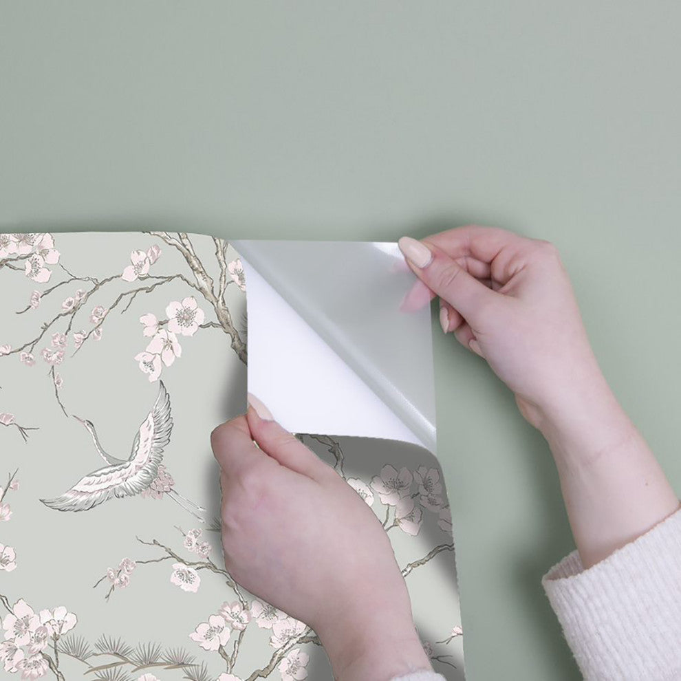 Transform Heron Peel and Stick Wallpaper, Gray