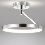 Owen 17.5" Dimmable Integrated Led Metal Semi-Flush Mount, Chrome