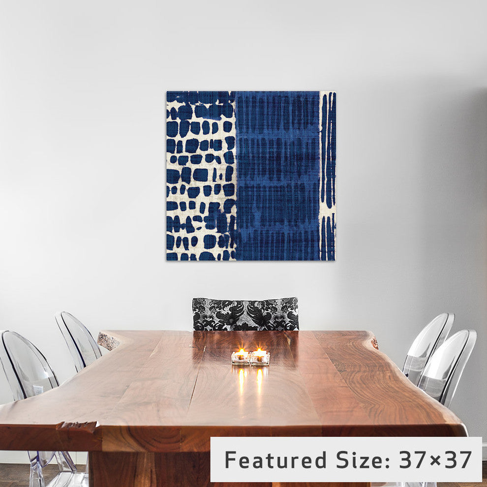 "Indigo Batik I" by Wild Apple Portfolio, 18x18x1.5