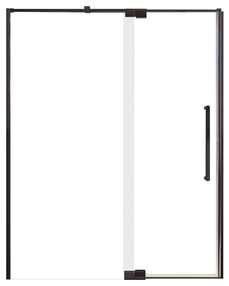 Transolid Irene 48"W x76"H Pivot Shower Door in Matte Black with Clear Glass