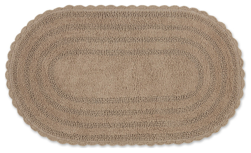 DII Stone Large Oval Crochet Bath Mat
