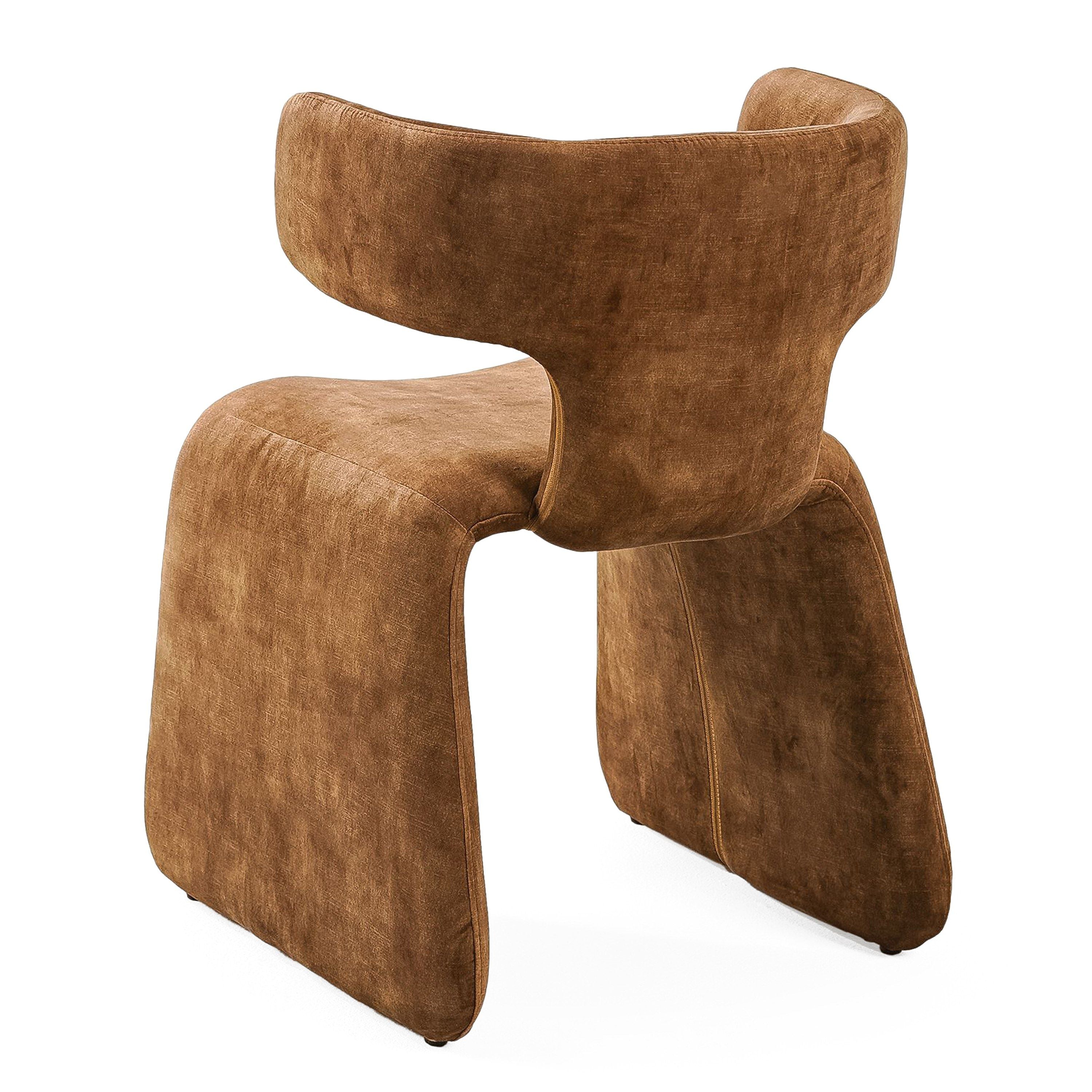 Modrest Bergman Modern Camel Velvet Dining Chair