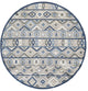 KAS Calla 6921 Grey/Blue Aztec Area Rug, 7'10' Round