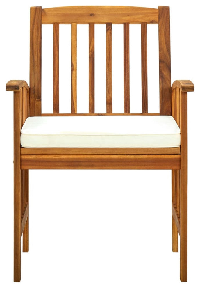 Vidaxl Garden Dining Chairs 3-Piece Set With Cushions Solid Acacia Wood