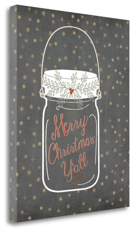 "Merry Christmas Yall - Snowflake" By Jo Moulton, Giclee on Gallery Wrap Canvas