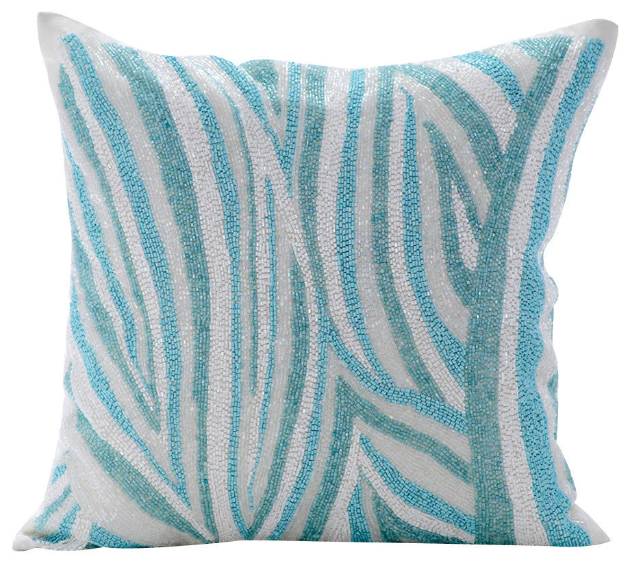 Blue Decorative Euro shams 26"x26" Silk, Arctic Layer