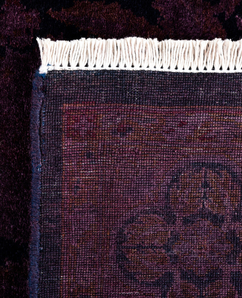 Overdyed One-of-a-Kind Hand-Knotted Area Rug Purple, 4' 2" x 6' 3"