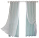 Checkered Sheer and Blackout Layered Curtains, Pair, Mint