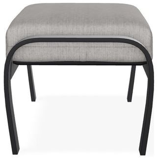 Belle Isle Cushion Outdoor Ottoman, Graystone/Black