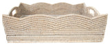 Artifacts Rattan™ Scallop Collection Rectangular Storage Basket, White Wash