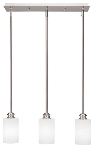 Edge 3-Light Linear Pendalier, Brushed Nickel/White Matrix