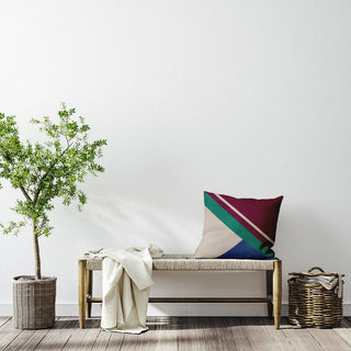 Bold Shapes Polyester Indoor Pillow, Maroon Red, 20"x20"