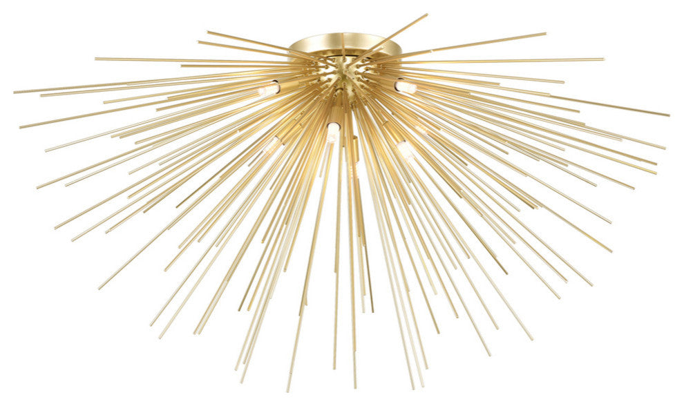 Savannah 8 Light Flush Mount With Gold Leaf Finish