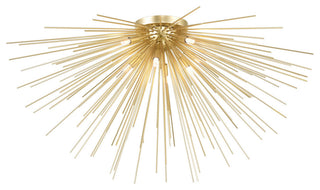 Savannah 8 Light Flush Mount With Gold Leaf Finish