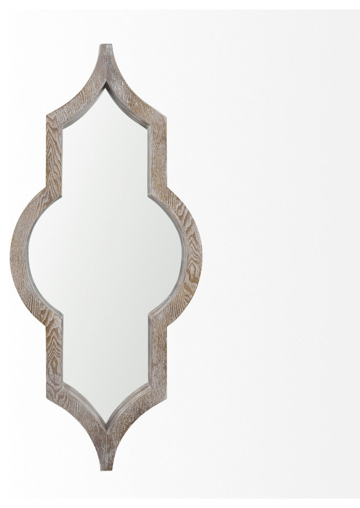 Tamanar 15.0x3.0x34.1 Light Brown Wood Frame Wall Mirror