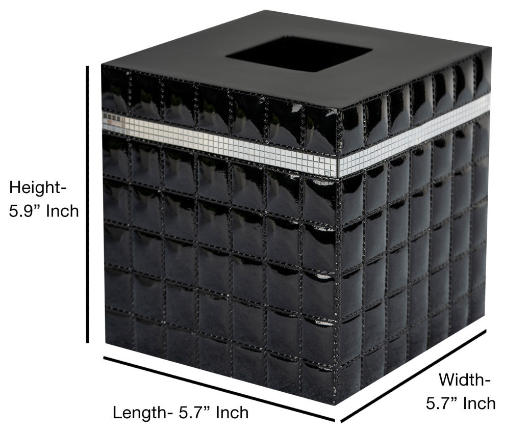 nu steel Giraffe Black Boutique Tissue Box Cover