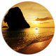 Amazing Evening Tropical Beach, Seashore Large Disc Metal Wall Art, 23"