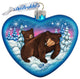 Black Bears Family Hart Glass