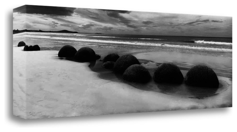 "Moeraki Boulders Panorama" By Monte Nagler, Giclee Print on Gallery Wrap Canvas