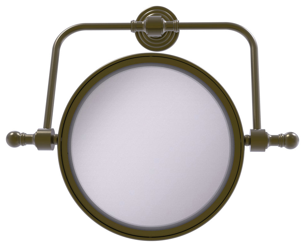Retro Wave Wall Mounted Swivel Make-Up Mirror 8"Diameter 3X Magnification
