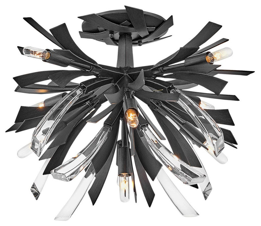 Fredrick Ramond Vida Large Semi-Flush Mount, Brushed Graphite