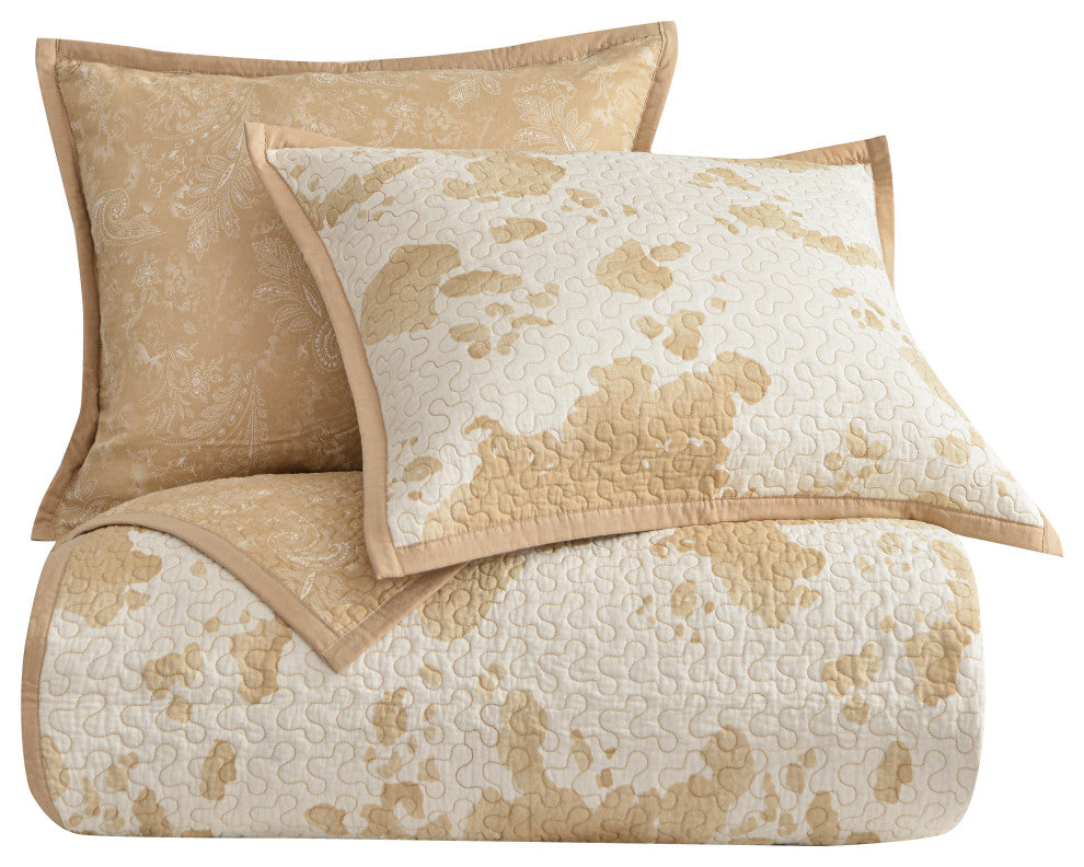 Elsa Cowhide Reversible Quilt Set, 3 Piece, Full/Queen