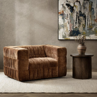 Afeela Upholstered Swivel Chair, Bronze