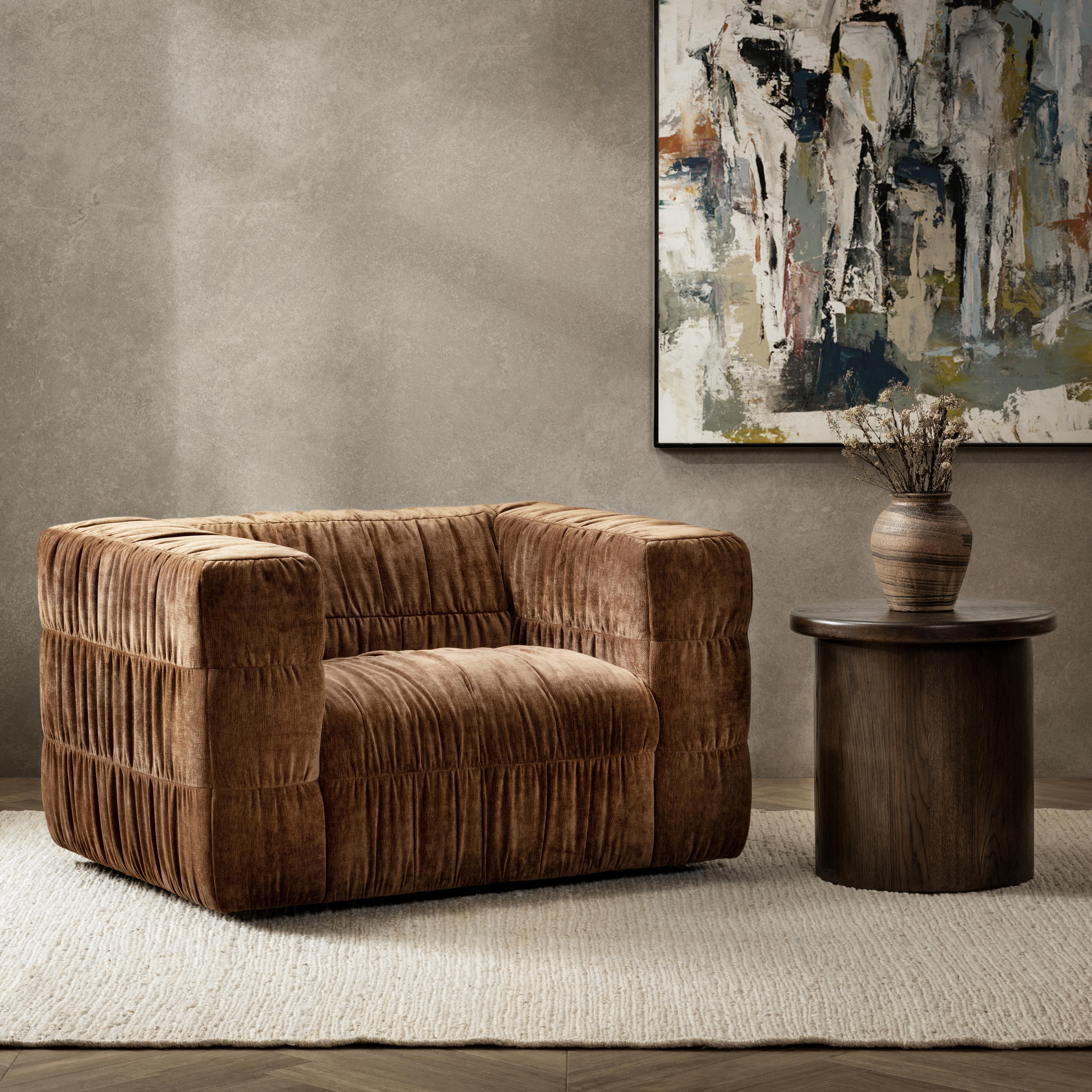 Afeela Upholstered Swivel Chair, Bronze