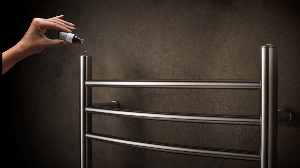 Mr Steam W328 8-Bar Wall Mounted Electric Towel Warmer With Digital Timer, Brush