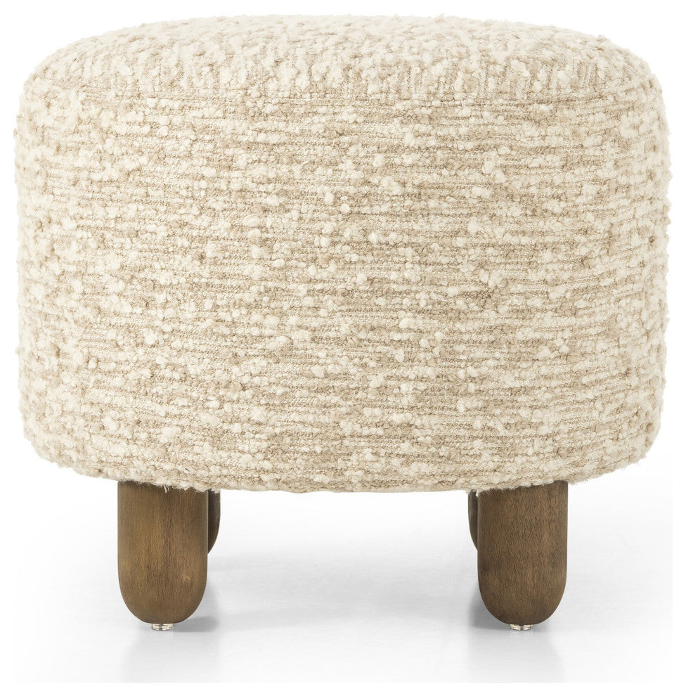 Aniston Ottoman, 23" Solema Cream, Distressed Natural