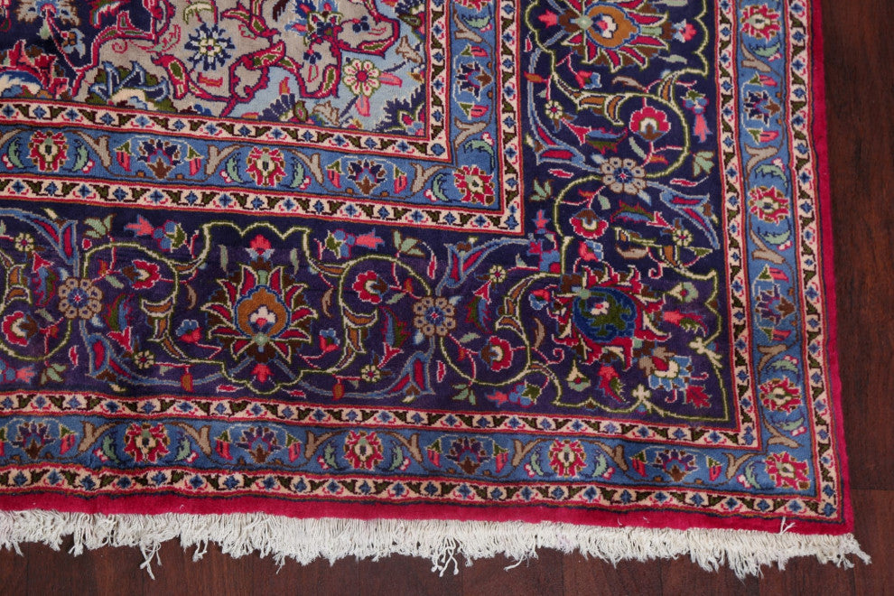 Consigned, Oriental Traditional Hand-Knotted Persian Area Rug, Red, 10x13