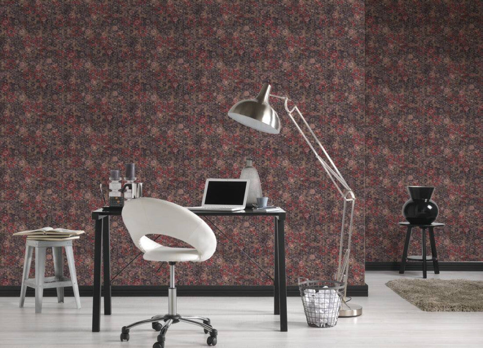 Mosaic Textured Wallpaper Featuring Flower Petals, 373913