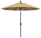9' Stone Black Collar Tilt Crank Aluminum Umbrella, Champagne Olefin