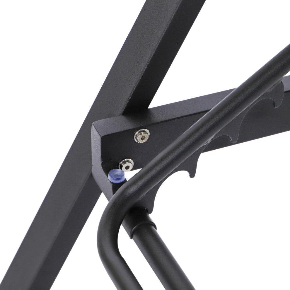 LeisureMod Marlin Outdoor Patio Stackable Chaise Lounge Chair With Armrests, Black