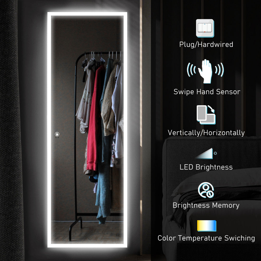 LED Vanity Wall Mounted Fitting Mirror, Vertical/Horizontal, 65x22", Border Light, Induction