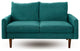 The Jasper II - Linen Round Arm Loveseat, Teal Blue