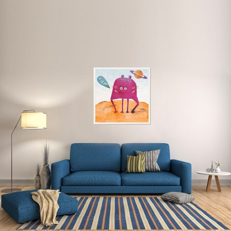 "Alien Friend Number 2" Framed Canvas Giclee by Skip Teller, 43x43"