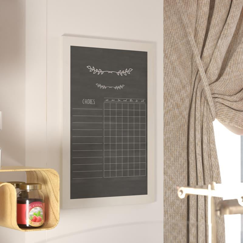 Canterbury Wall Mount Magnetic Chalkboard Sign Set, Solid White, 24" X 36"