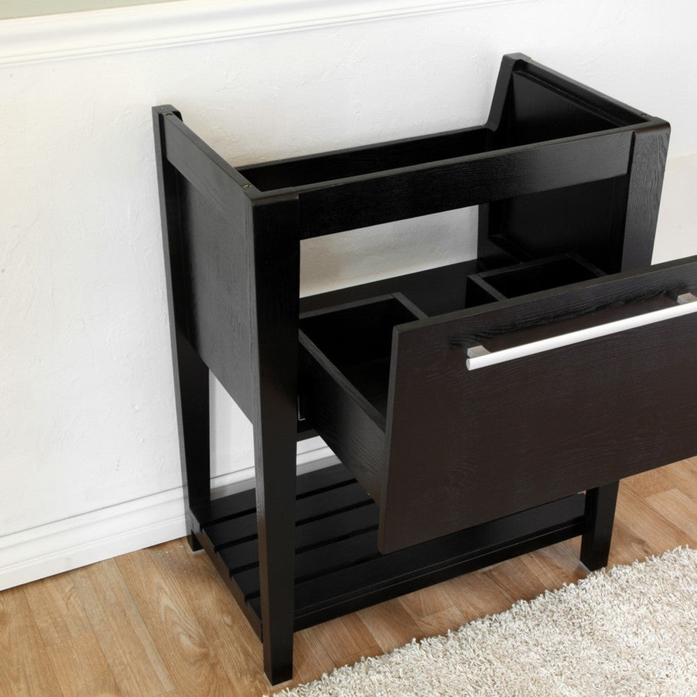 27.5" Single Sink Vanity, Wood, Black