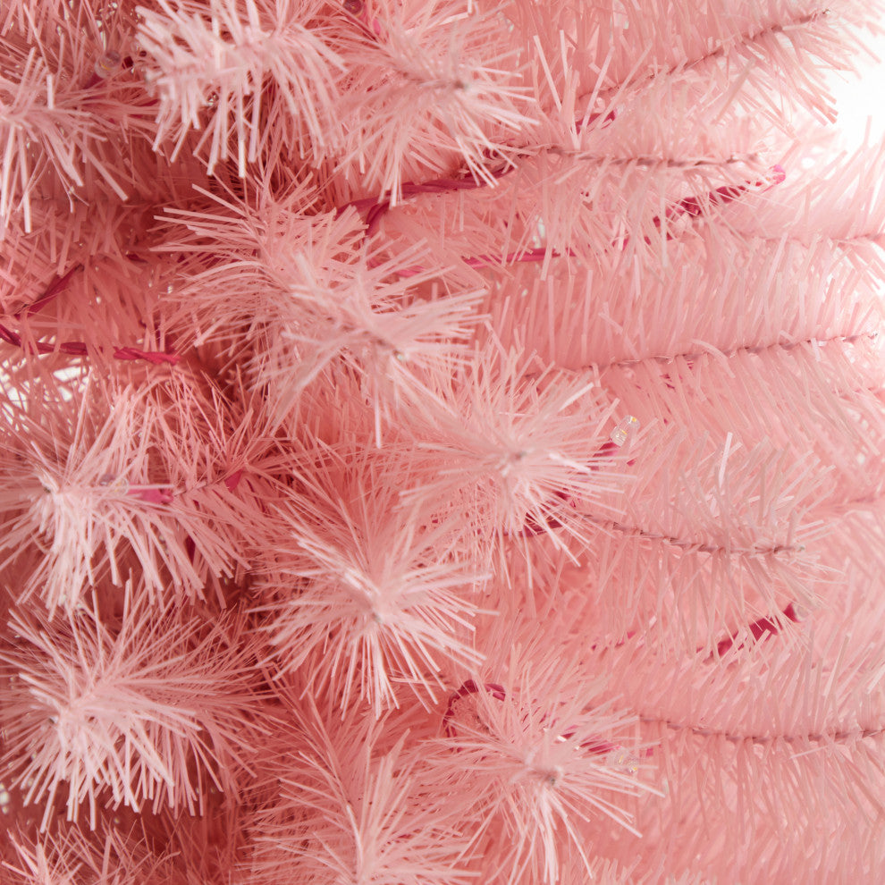 3' Pink Artificial Christmas Tree With 50 LED Lights and 118 Bendable Branches