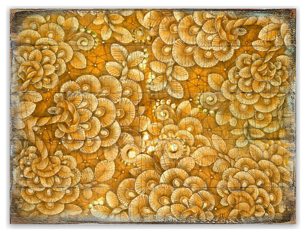 Decorative Pattern Wooden Block, 36 X 24