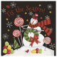 "Sweet Snowmen III Black" Digital Paper Print by Anne Tavoletti, 32"x32"