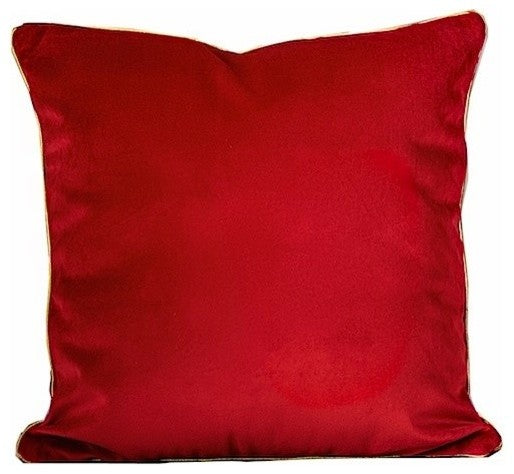 Red Velvet Pillow with Gold Trim