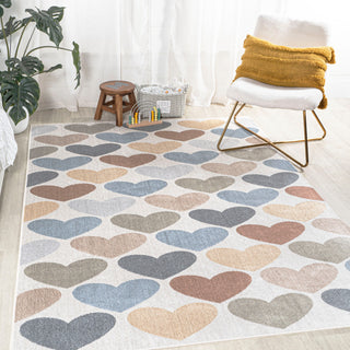 Dila Modern Hearts Machine-Washable Area Rug, 5 X 8