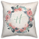 H Monogram Wreath 18x18 Spun Poly Pillow