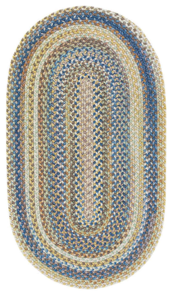 Capel Kill Devil Hill Light Blue 0210_410 Braided Rugs - 5' X 8' Oval