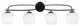 Cavella 4 Light Bath Bar, Matte Black Finish, 6" White Marble Glass