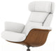 Jovan 31.5" Genuine Leather Adjustable Recliner Lounge Chair, Porcelain White