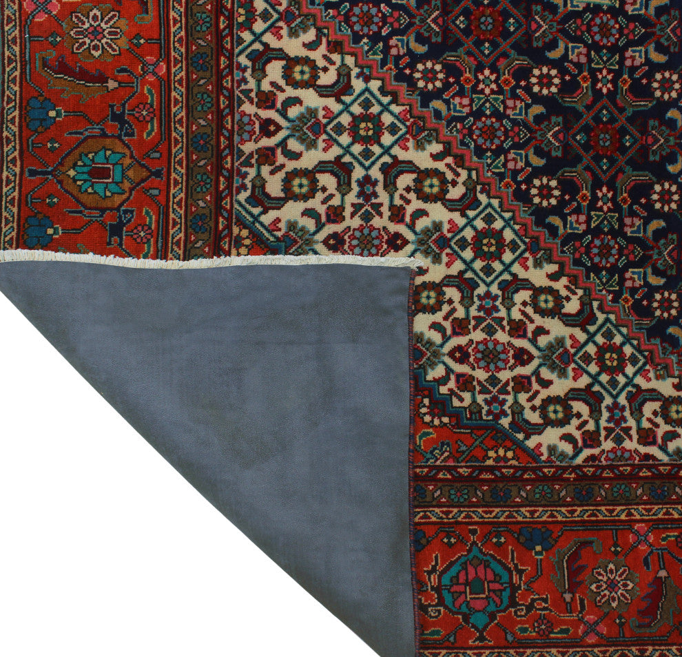 Fine Vintage Distressed Moneereh Navy Rug